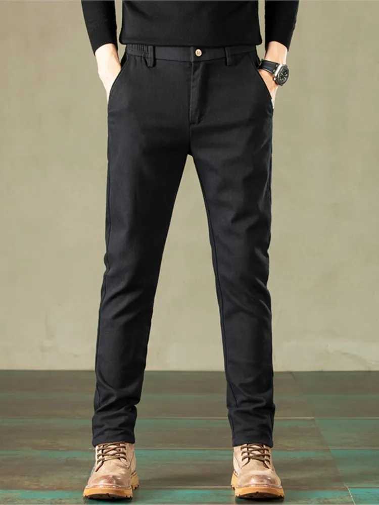 Mens pants lightweight and comfortable cotton spring and summer solid color fashion brand high-quality casual mens Trouser down jacketW240725