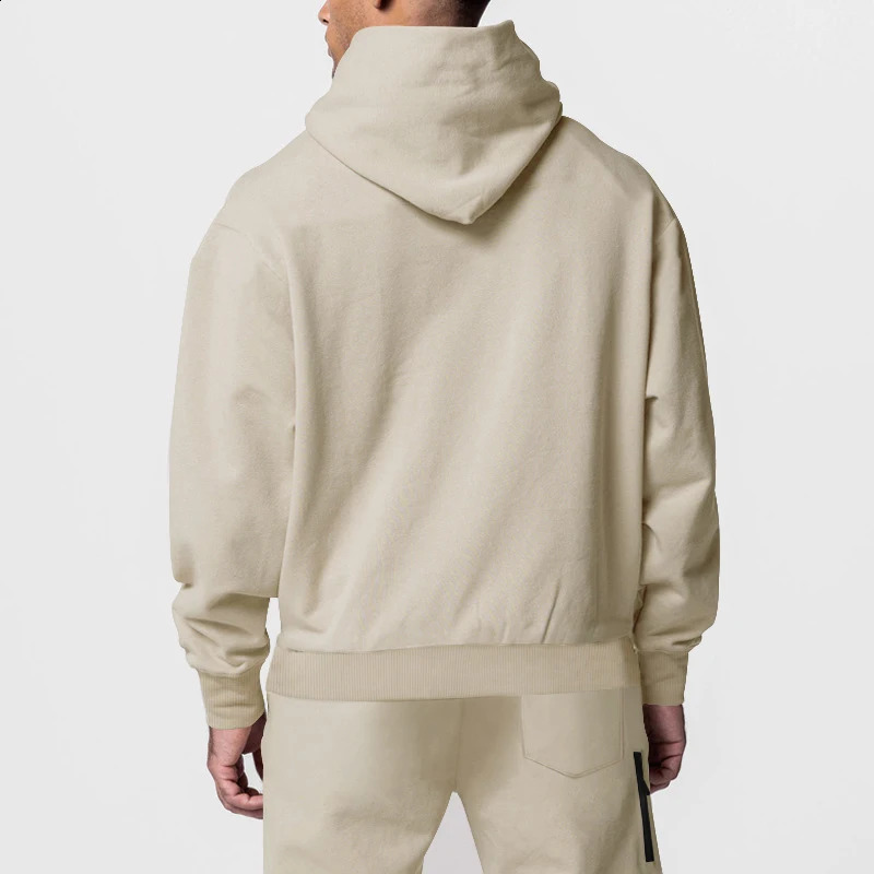 Fashion Hoodie Fleece Tracksuits Men Outdoor Casual Warm Hooded Sweatshirt And Pants Two Piece Sets For Mens Fall Winter Outfits 240821