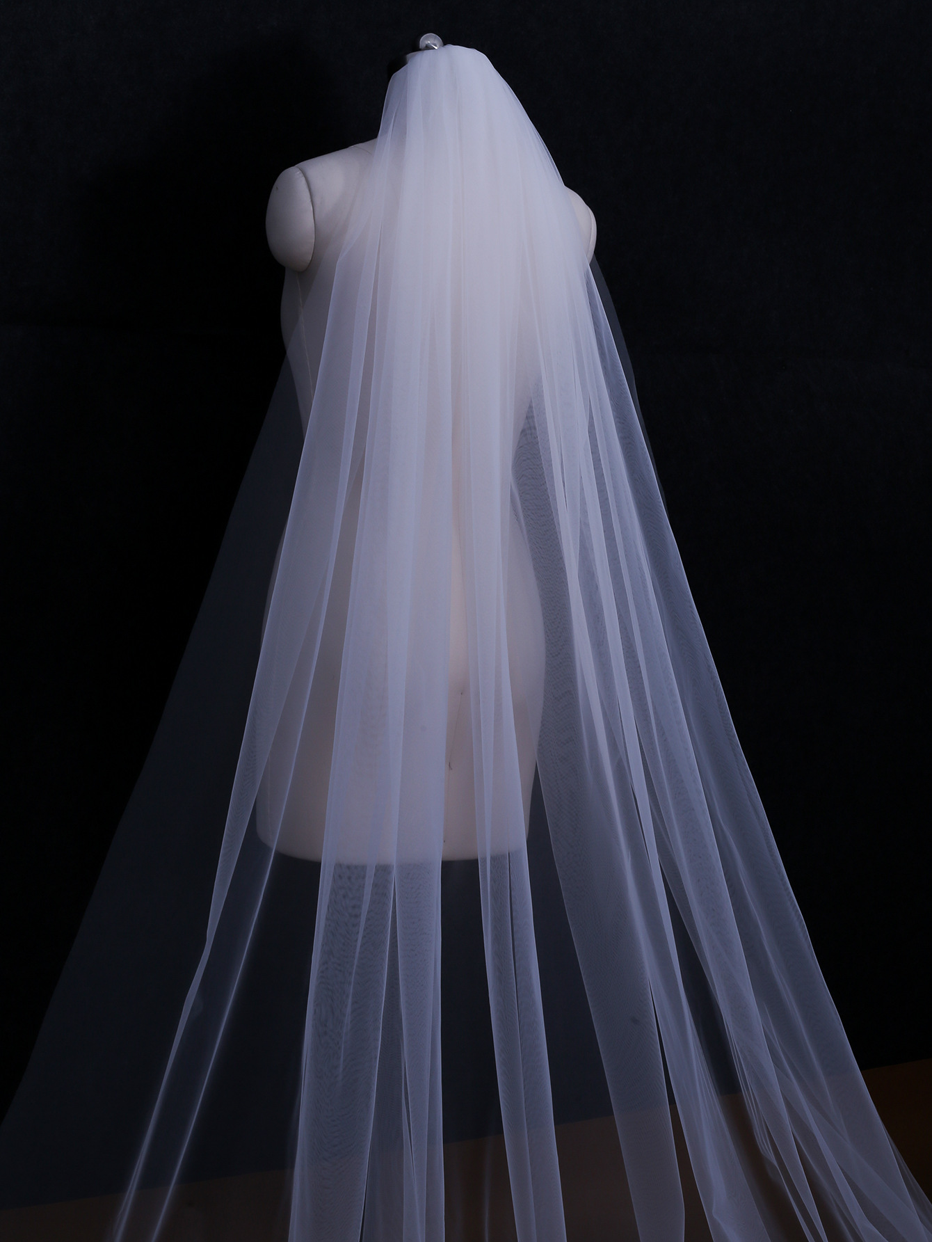3M Romantic Headdress One-Layer Bridal Veil Cathedral Length Tulle Wedding Veils White Or Ivory Bride's Veil Hot Sale