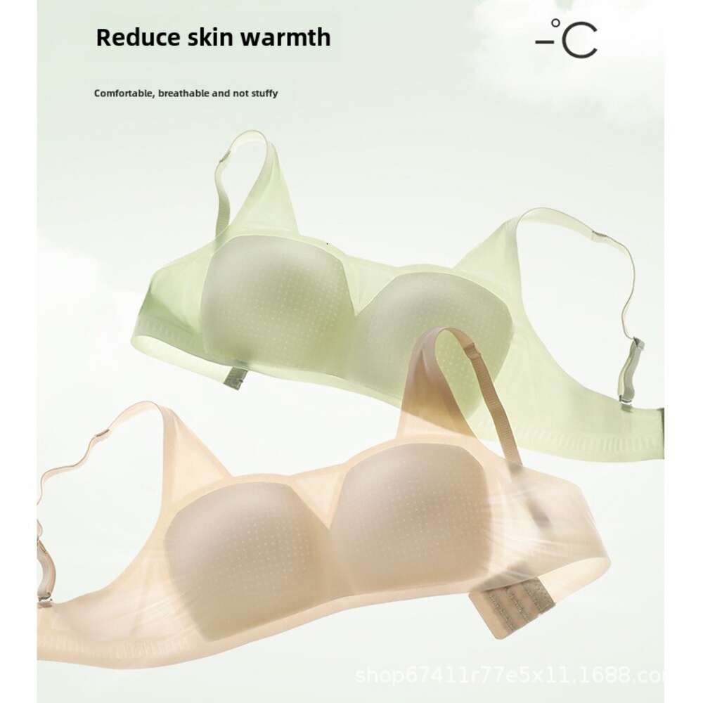 Untouched lingerie for women in summer, ultra-thin style with large small chest, gathered anti sagging, no steel ring, breathable and beautiful back b
