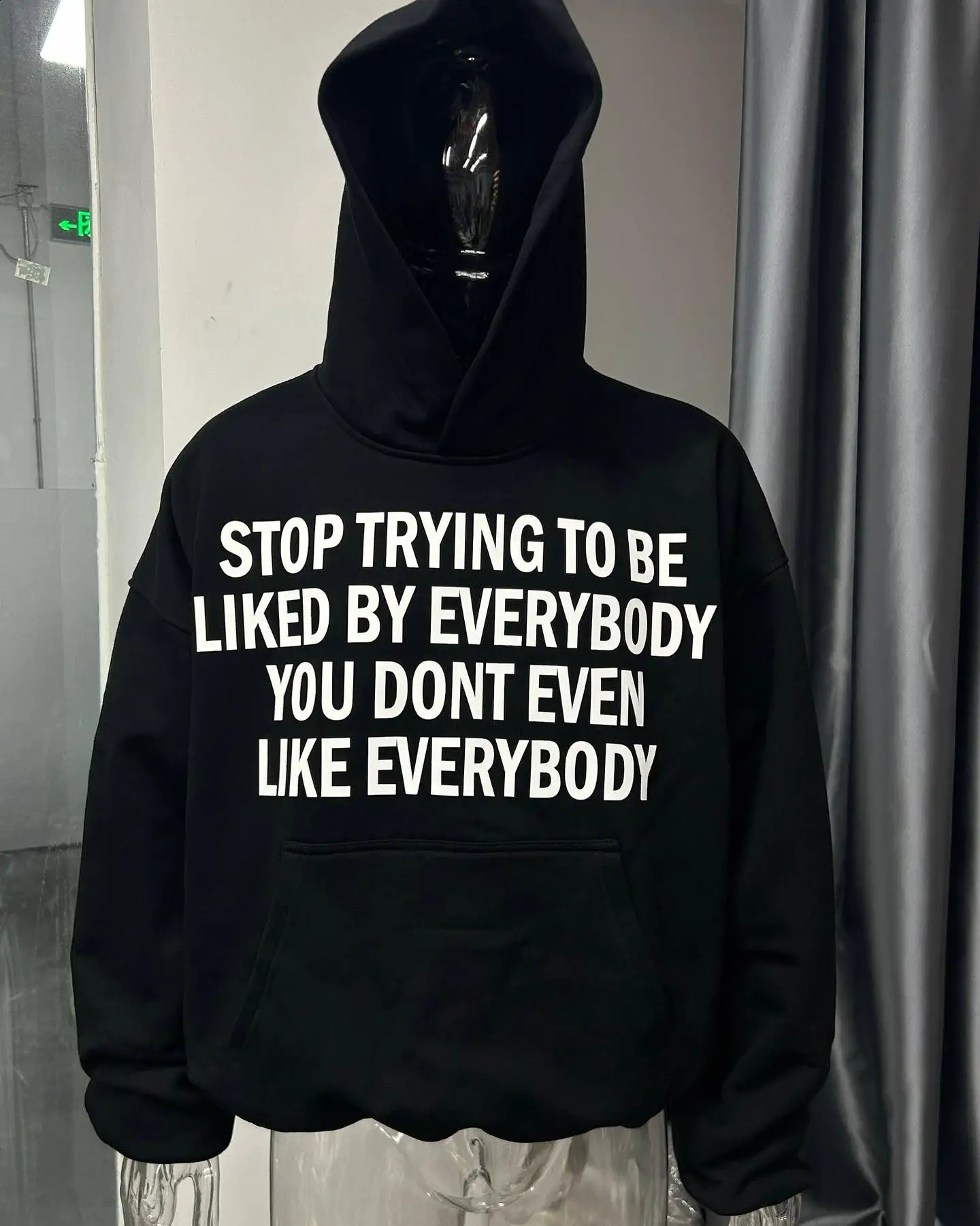 Streetwear Zip Hoodie Y2K Hip Hop Letter Graphic Print Black Oversized Hoodie Sweatshirt Mens Harajuku Gothic Jacket Clothes 240809