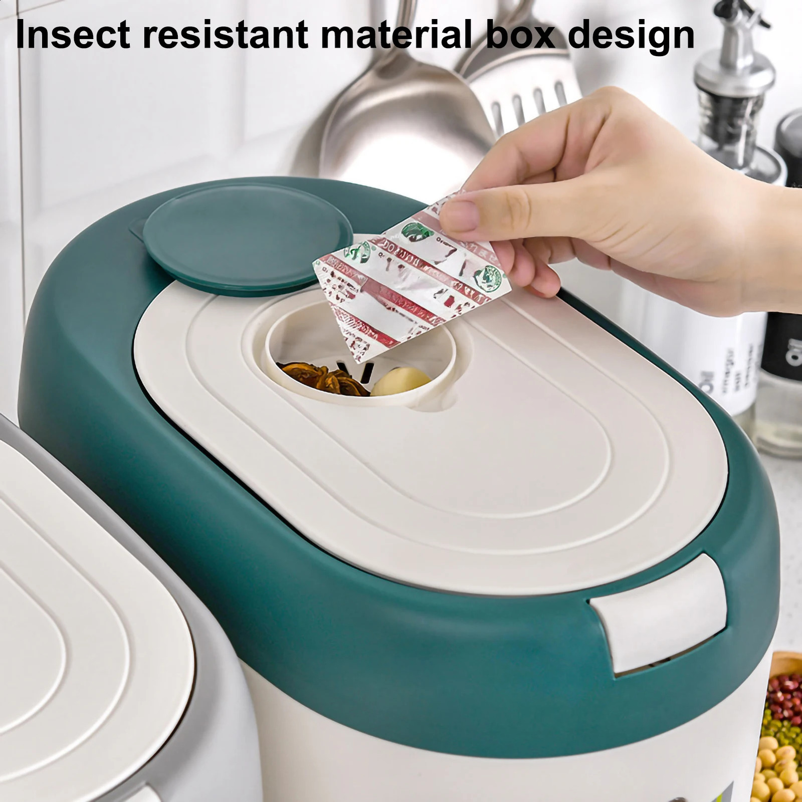 Insect Proof Moisture Proof Rice Box Grain Sealed Jar Kitchen Container 5/10KG Bucket Nano Storage Pet Dog Food Box with Lid 240820