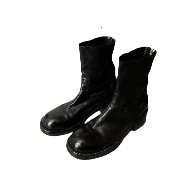 Ddmysports Grape Mom Same Style Autumn Winter New Martin Thick Eel Back Zipper Cm Orse Leather Short Boots For Women OUTDOOR