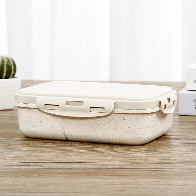 1000ml Microwave Lunch Box For Kids School Eco-Friendly BPA Free Wheat Straw Bento Box Kitchen Plastic Food Container Lunch Box 240821