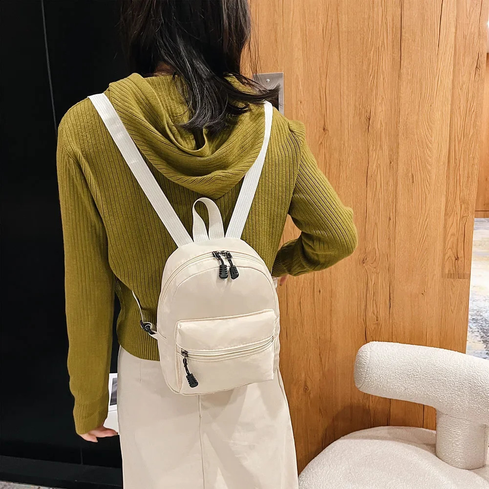 Nylon Backpack Preppy Mini School Bags for Cute Small Travel Women Backpack Waterproof Solid Casual Knapsack Rucksack 240820
