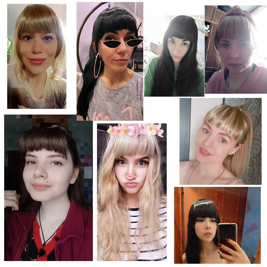 Alileader New Synthetic Blunt Bangs Soft Light Hair Bangs Clip On Hair Style Extensions False Fringe More Durable Straight Bang W250516
