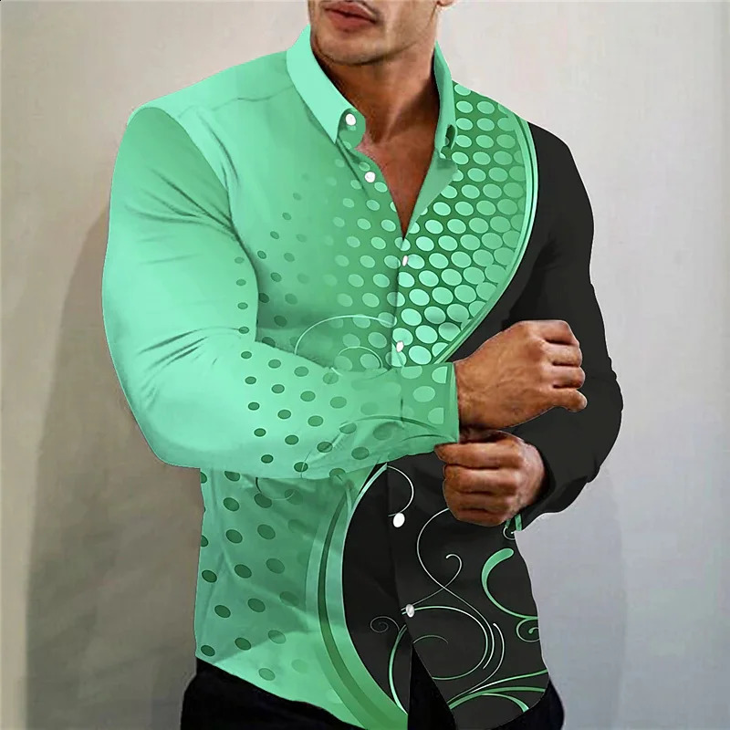 Mens long sleeved shirt fashionable collar button casual outdoor party comfortable soft material purple gold black plus size 240821