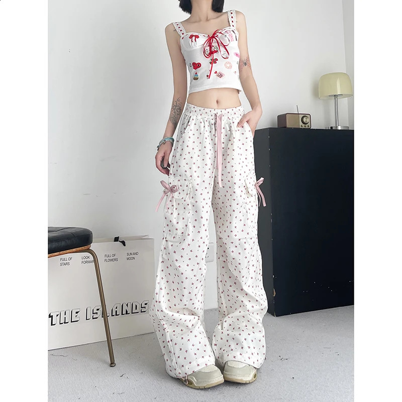 Autumn Women Korean Joggers Y2k Japanese Streetwear Sweet Long Parachute Grunge Pantalones 2000s Sweat Pants Loose Casual Z260314