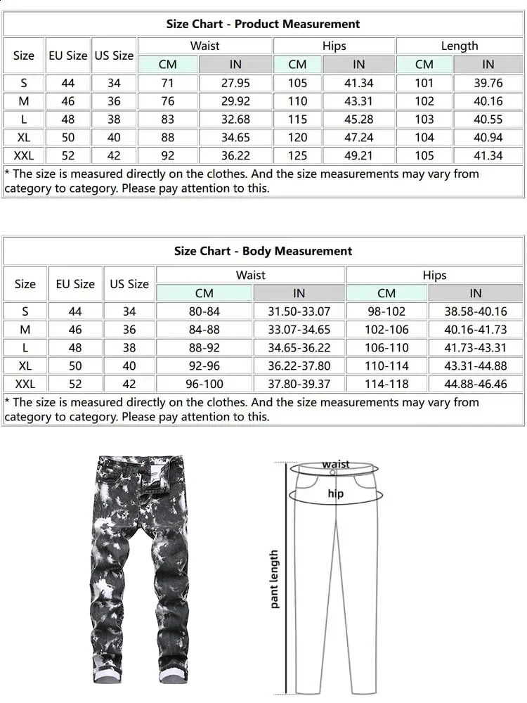 Tie-dye Pattern Cuffed Stretch Jeans 240821