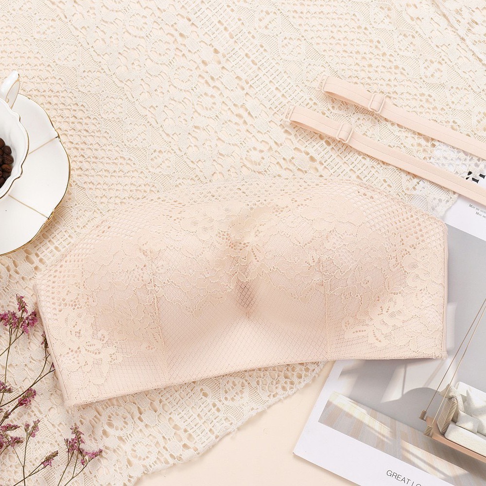 Strapless strapless for women with small breasts gathered together, thickened anti slip beautiful back, invisible wedding dress wrapped bra dongdumaoy