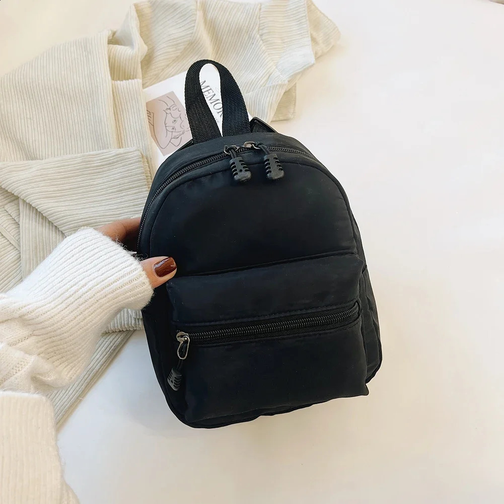 Nylon Backpack Preppy Mini School Bags for Cute Small Travel Women Backpack Waterproof Solid Casual Knapsack Rucksack 240820