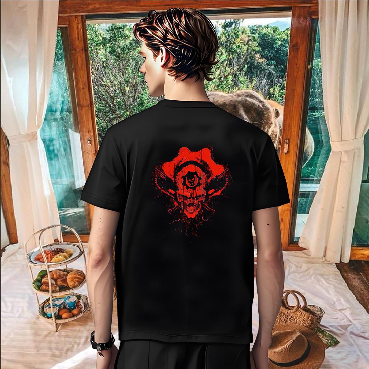Stylist Men Tops Tees 230g 100% Cotton Beach scary Short Sleeve O-Neck Man T Shirts High Quality Custom Printing Top Tees