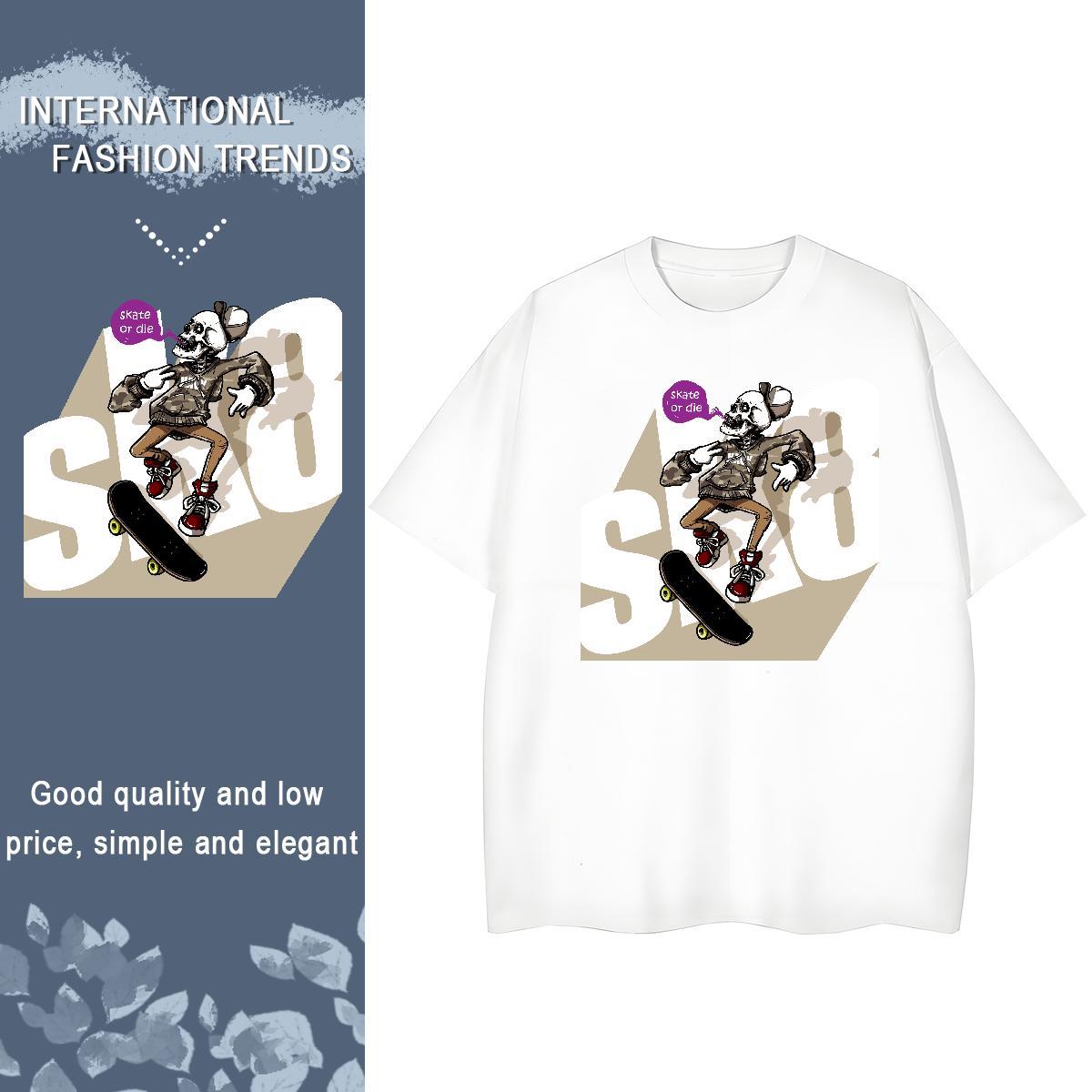 Classic Women T Shirts 230g Cotton Short sleeve Soft Beach skateboarding Women Tshirts Designer DIY Printed Clothes Shirt