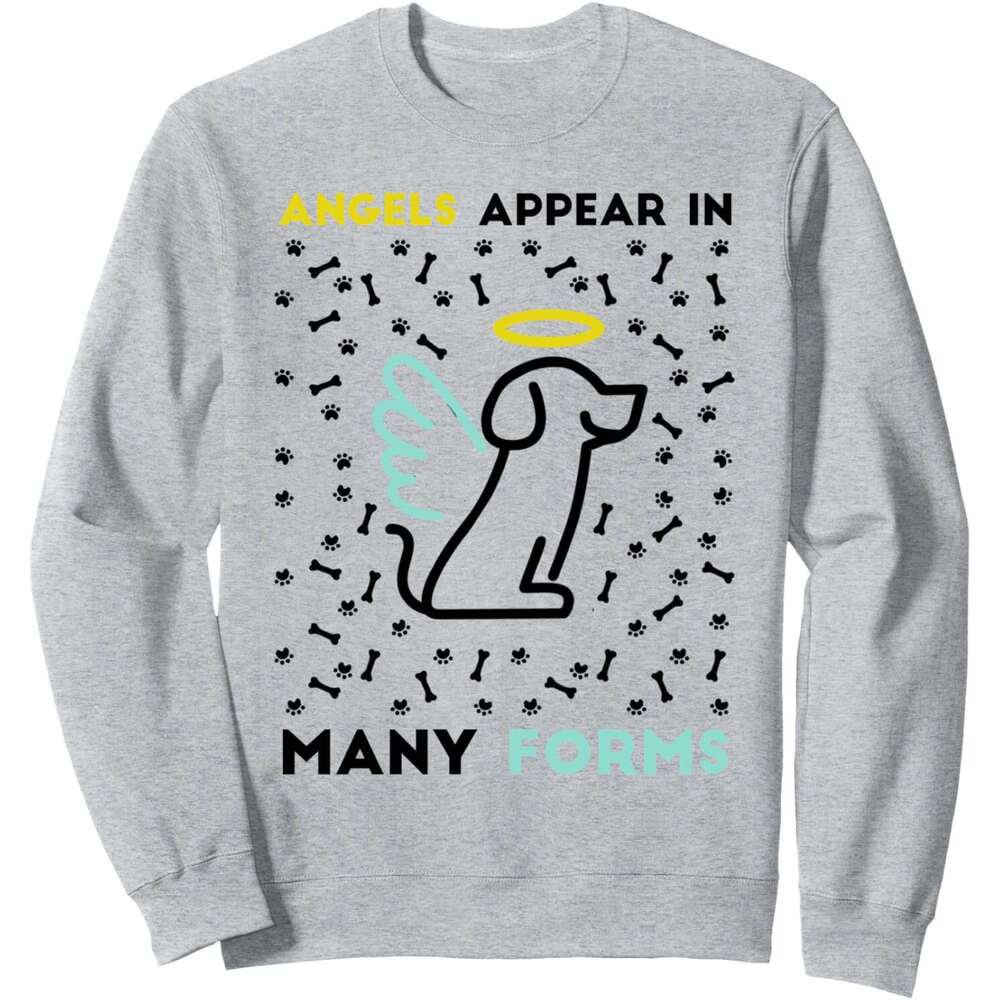Long Sleeve Shirts for Men sweatshirt Lovely Doggy Angel Cute Puppies Pet Dog Lovers Gift Sweatshirt T shirt Tee Streetwear Casual tops clothes