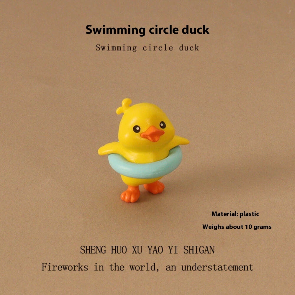 Charming Small Plastic Bathing Duck Sculpture Perfect Desk Accessory and Collectible Art Piece