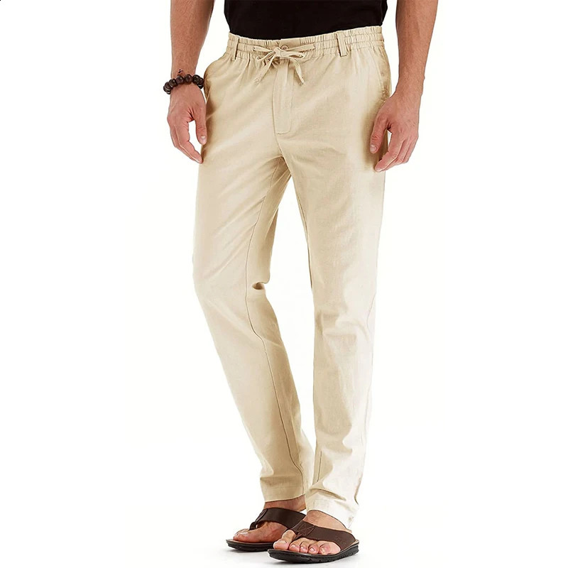 mens classic work elastic cargo pants cotton ultrathin gray khaki Korean spring casual 240821