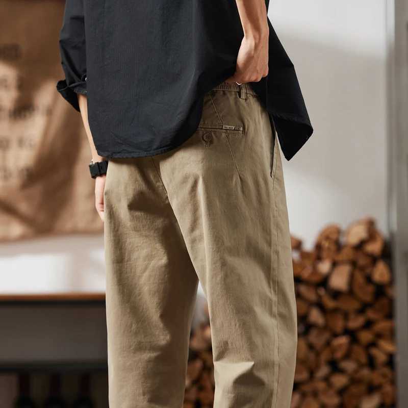Mens elastic waist cargo pants with new printing mens cotton casual pants mens work clothes Hombre straight pants mens plus size 28-38W240725