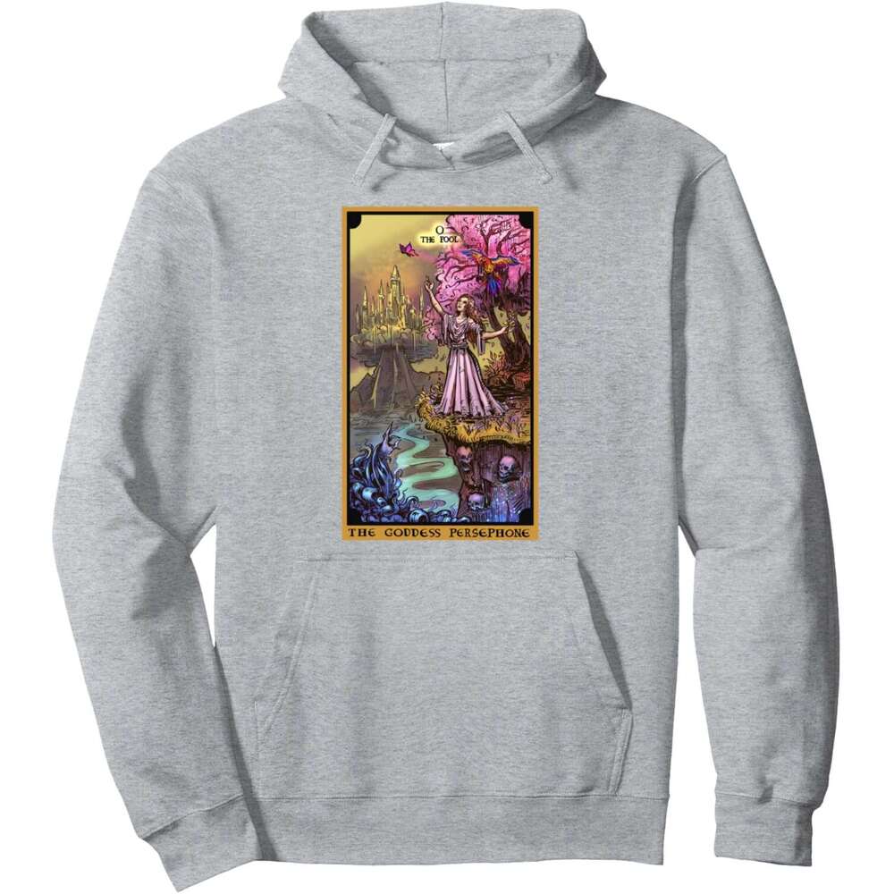 Hoodie for Mens Womens Underworld Goddess The Fool Tarot Card Pagan Witch Wicca Pullover Hoodie Graphic Hoodies Sweatshirt Pullover Long Sleeve