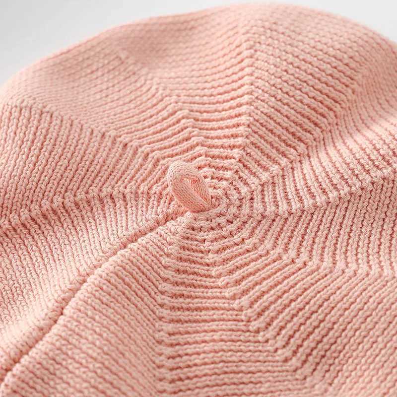 MILANCEL New Baby Knitting Berets Cotton Kids Cap Solid Newbron Korean Girls Hat M240821