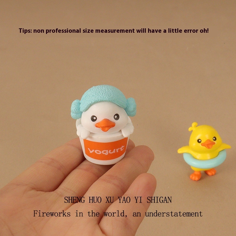 Charming Small Plastic Bathing Duck Sculpture Perfect Desk Accessory and Collectible Art Piece