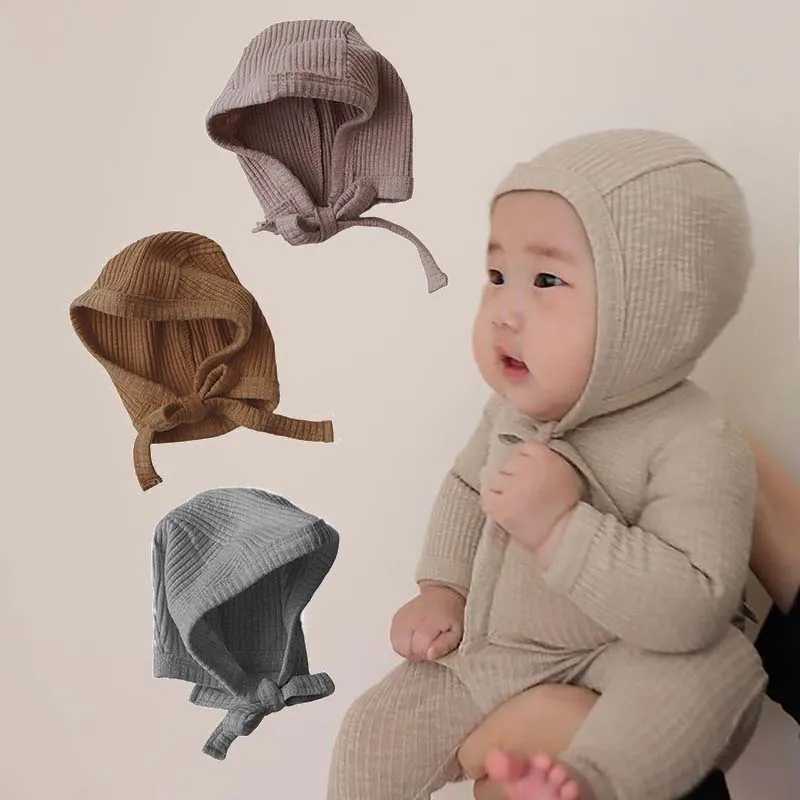 Autumn Baby Hat Solid Color Soft Cotton Infant Bonnet Caps For Girls Boys Headband Kids Beanie Cap M240821