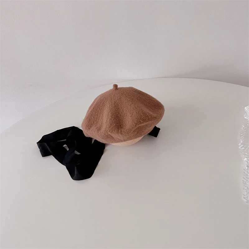 MILANCEL New Autumn Kids Hat Children Woolen Cloth Lace Up Hat Girls Beret M240821
