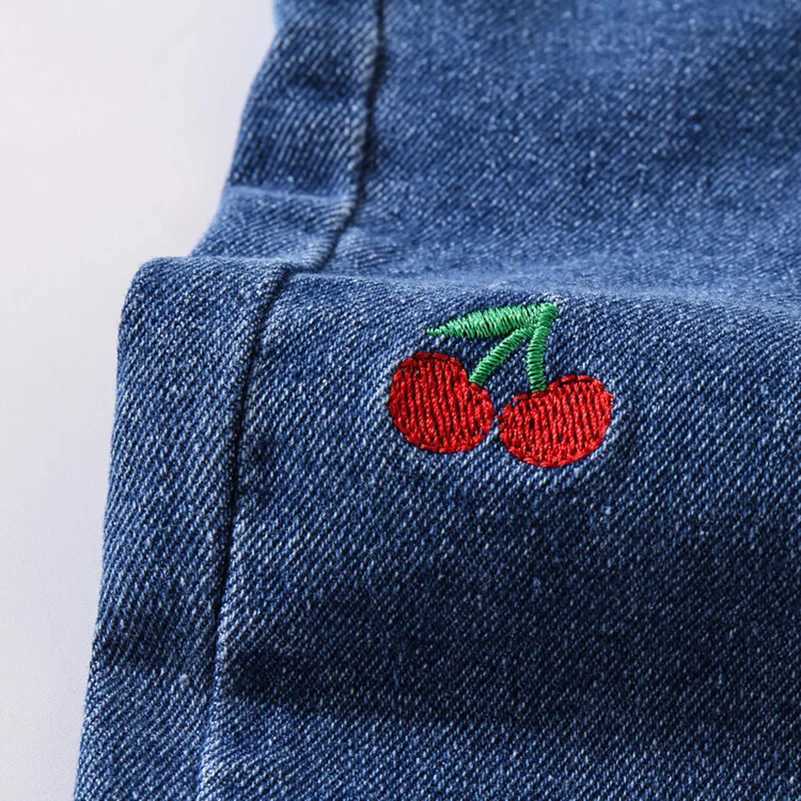 2024 Summer Boys Breathable Versatile Solid Color Printed Cartoon Cherry Mosquito Pants/Jeans 1-6 Years OldW240819