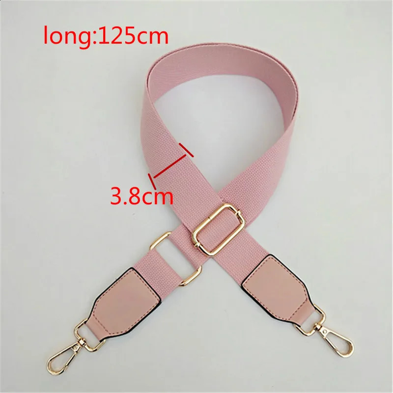 Pure Color Cotton Webbing With Pu Leather Long Shoulder Strap Adjustable Shoulder Messenger Bag Accessory Bag Obag 240821