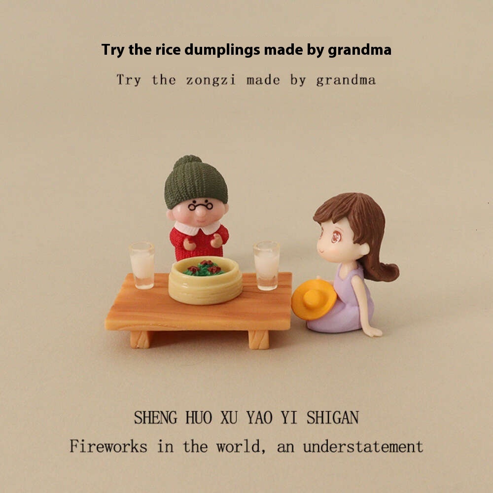 Creative mini steamer Zongzi milk food toy baby house accessories micro landscape scene home decoration tabletop knickknacks