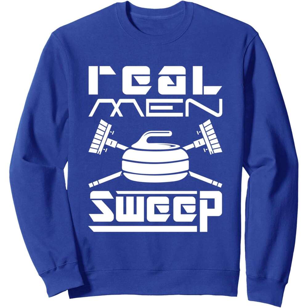 Long Sleeve Shirts for Men sweatshirt Real men Sweep Curling Funny Gift Sports Wear Sweatshirt T shirt Tee Streetwear Casual tops clothes