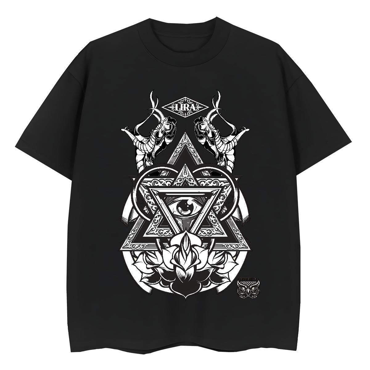 Fashion T-Shirts for Women 230g 100% Cotton Breathable Soft Spring Summer eye of the devil Lady T shirt Nice Skull Tee Shirt