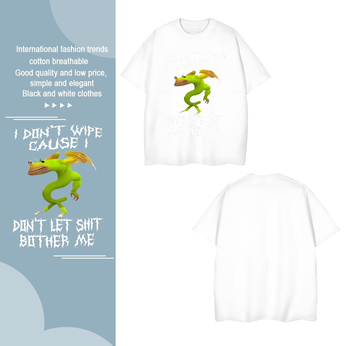 Popular T-Shirts frog Breathable Short Sleeve Daily Outfit Custom Printed 230g Pure Cotton Men Tees DIY Wear