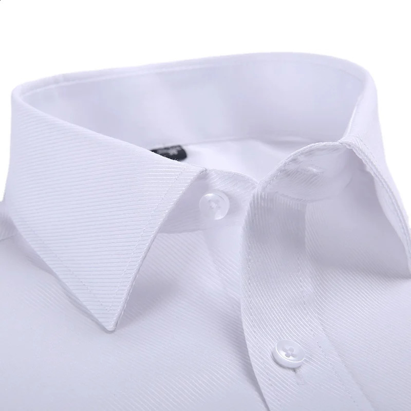Quality Mens Dress Shirts French Cuff Long Sleeved Business Casual Slim Fit Solid Color French Cufflinks Shirts Tuxedo Shirt 240822