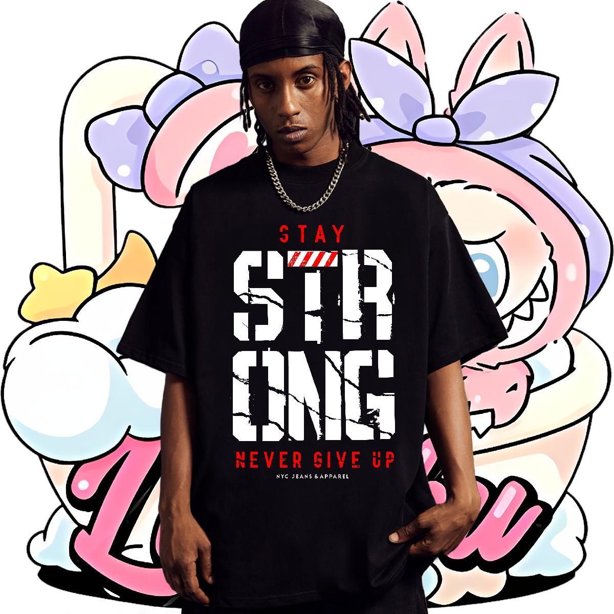Loose Fit Men Clothes T-Shirt Beach 230g Cotton Skull Breathable Soft letter T Shirt For Man Classic Top Tees