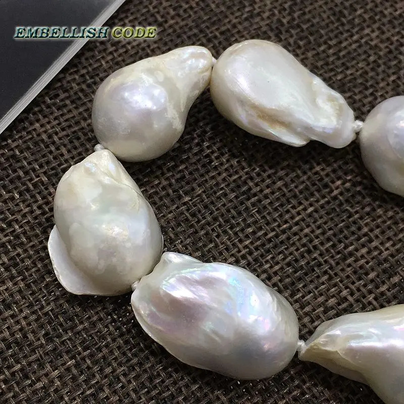 large size white color tissue nucleated flameball shape baroque or keshi pearls Bracelet freshwater 100% natural pearls special 240812