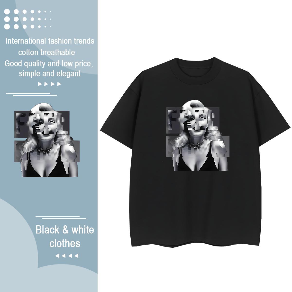New Arrival T Shirts Women 230g Cotton O Neck Short Sleeves Sports Street Wear character Woman Tshirt Free Shipping Custom Printing Tees