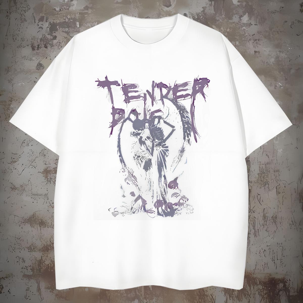 Classic Casual Home Outdoor Mens Tshirts skull Breathable Crew Neck 230g Pure Cotton T-Shirts Loose Fit Plus Size Custom Tops Tees