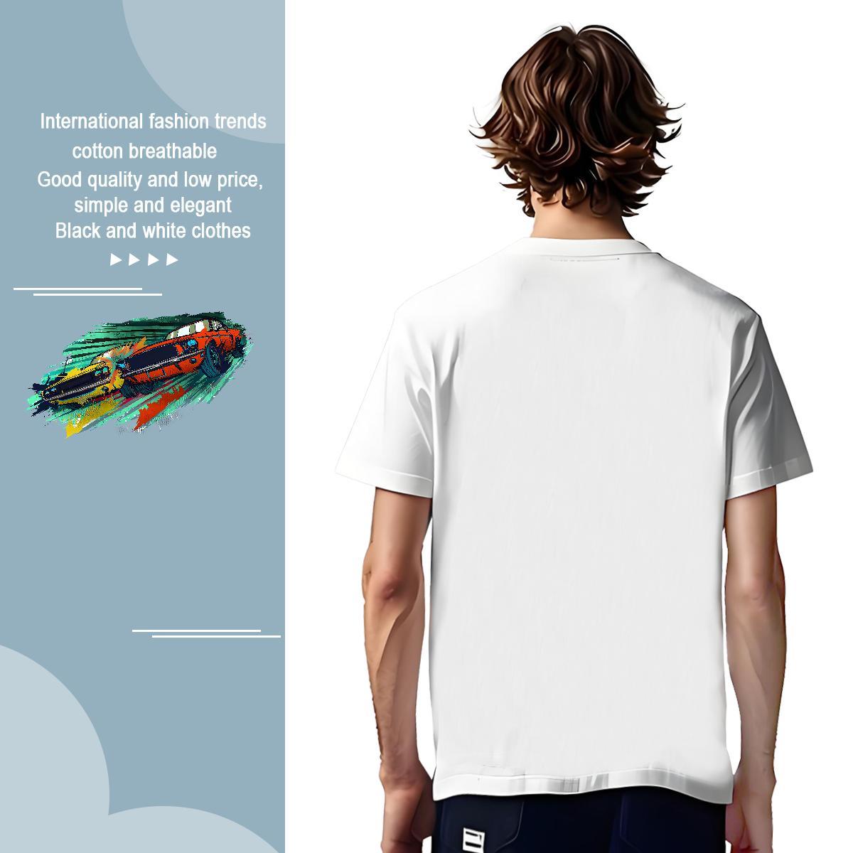Wholesale car T Shirts Men Hip Hop Tshirt for Man Woman 230g Pure Cotton Classic Casual Breathable Short Sleeve Customized Top Tees
