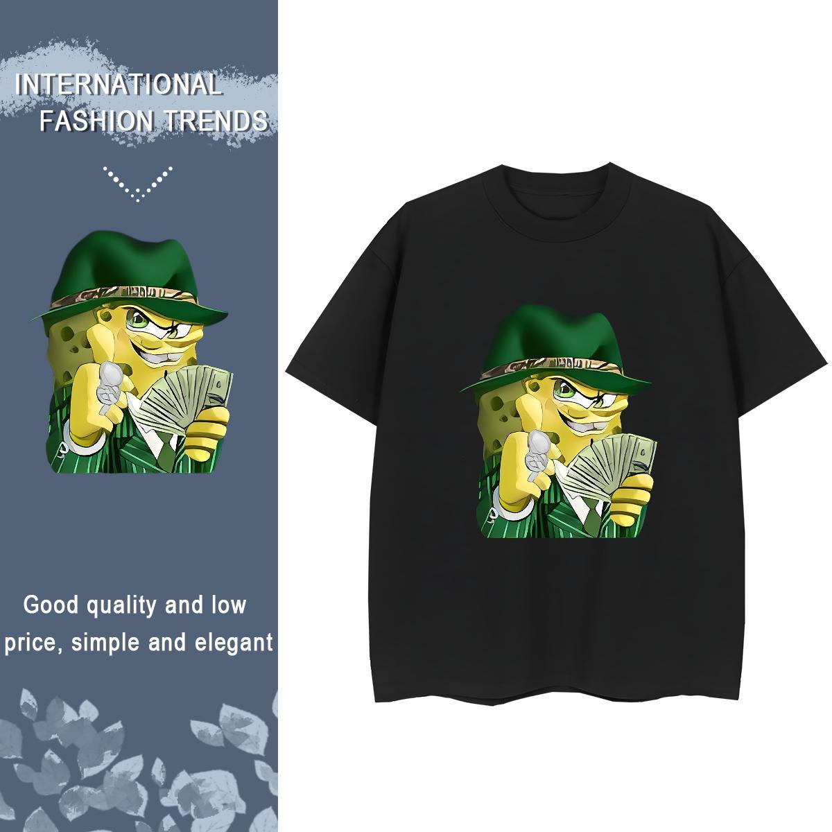 Designer Nice Couples T Shirts 100% Cotton 230g Animated characters Casual Beach Woman T Shirts Crew Neck Cartoon Floral Printing Top Shirts