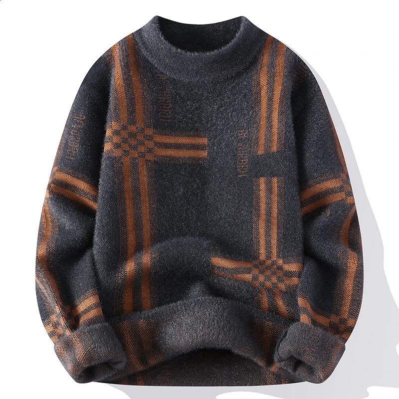 Winter Fashion Cashmere Sweater Men High Quality Comfortable Mens Sweaters Thick Warm Male Pullover 240821