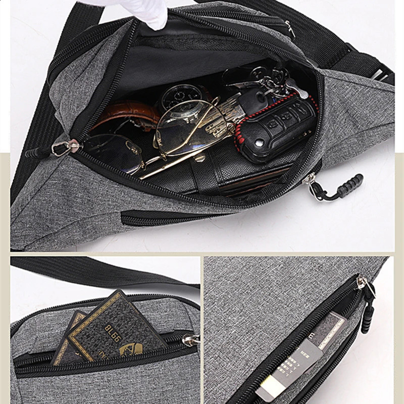 Mens corset bag waterproof outdoor sports canvas Korean waist Fanny cross body mens banana w240821