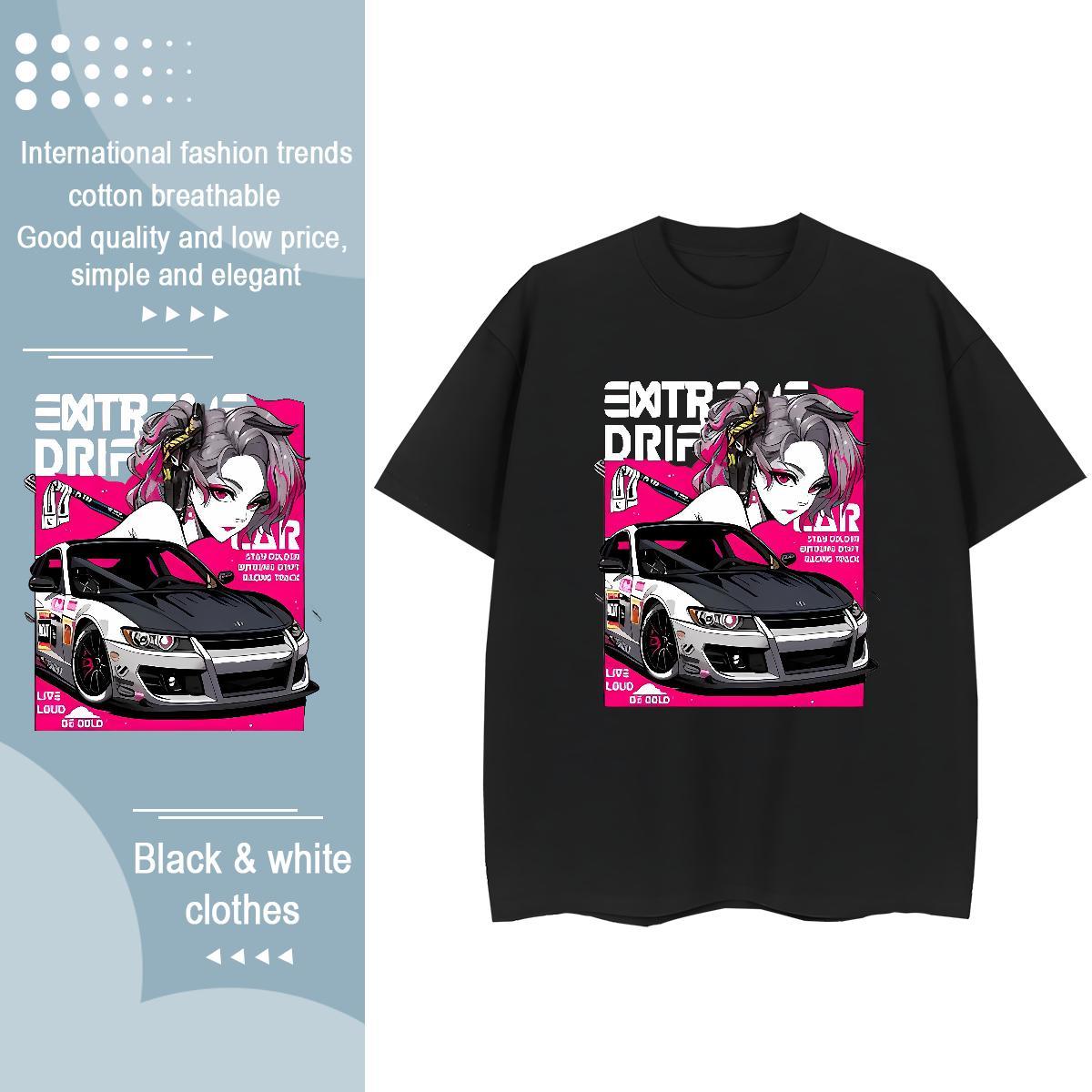 Custom T Shirt For Woman 230g Pure Cotton Breathable Crew Neck Sports Street Wear car Woman Tshirt Loose fit Customized Print Tops Tees