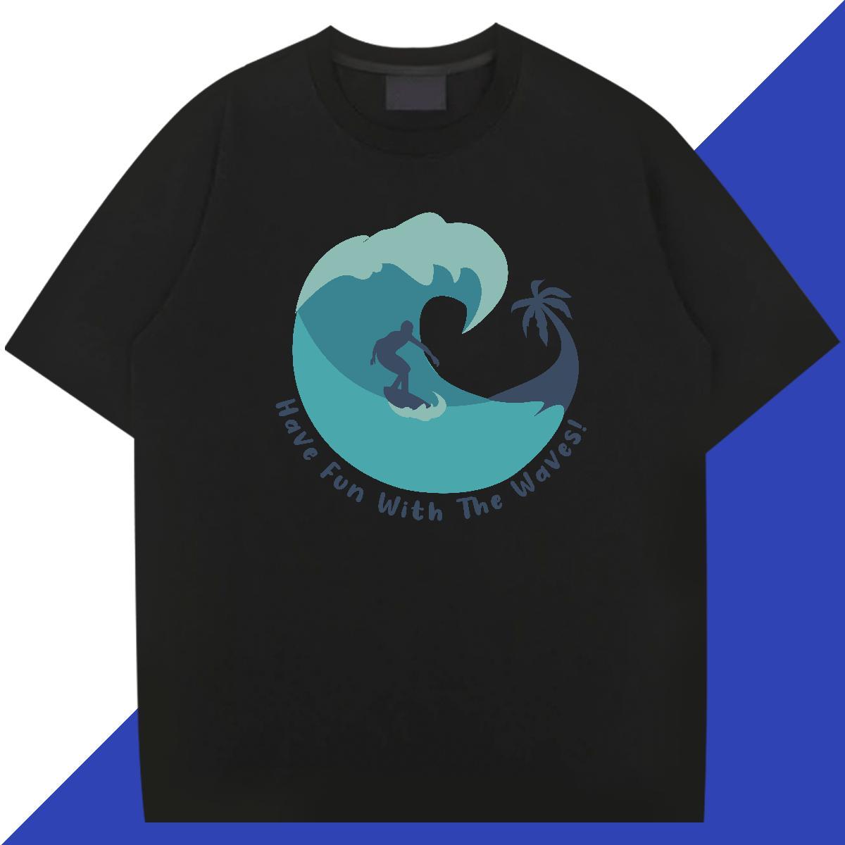 Wholesale Tshirts Home Outdoor 100% Cotton 230g DIY Printed Breathable Short Sleeve sea Men T Shirts Classic Clothings