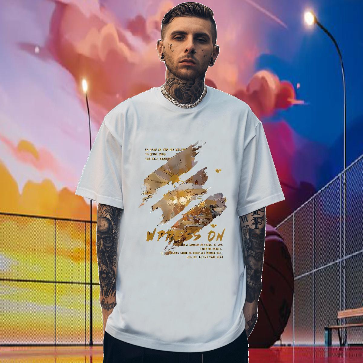 DIY Customized painting Men Tshirts 230g 100% Cotton T-Shirts Anime Print Anime Printing Street Breathable Soft Free Shipping Clothes