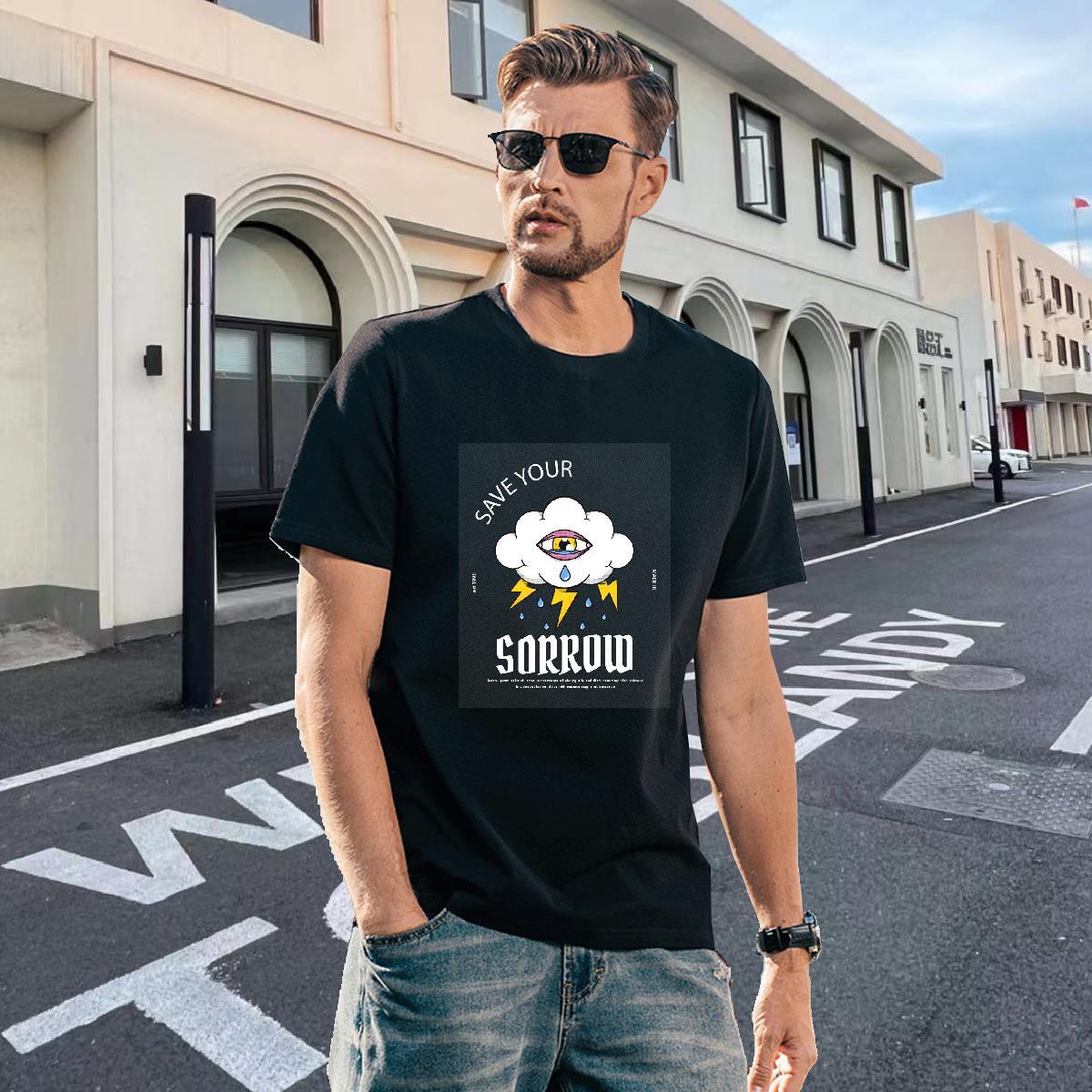 Designer Men Tees Sports Casual 230g 100% Cotton Plus Size Custom Short Sleeve O-Neck watching Mens T Shirts 2024 DIY Clothes