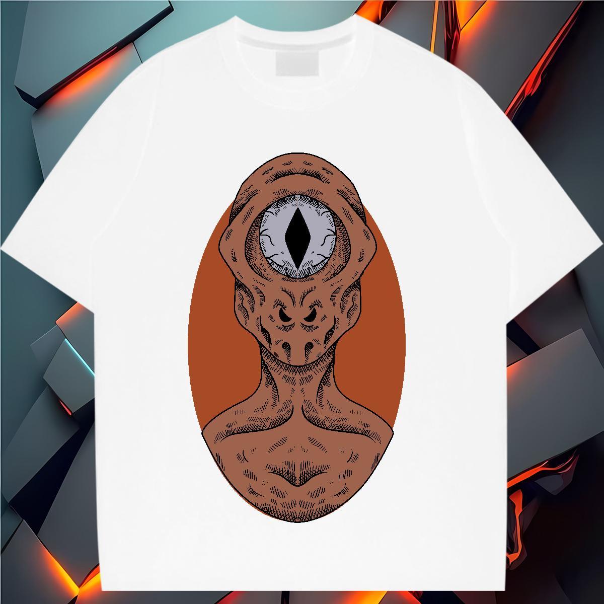 2024 Casual Women T Shirts O-Neck Short Sleeve 230g 100% Cotton Couples T Shirts Anime Print ET Beach Wholesale Tops Tees