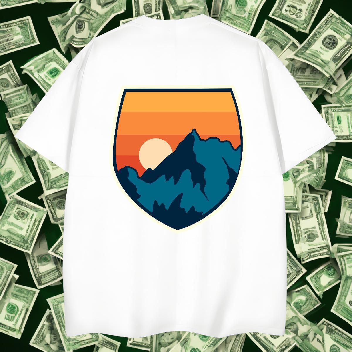 Free Shipping Couples T Shirts Anime Printing Street 230g 100% Cotton Custom Cartoon O-Neck Short Sleeve mountain Man T Shirts Designer Fashion Wear