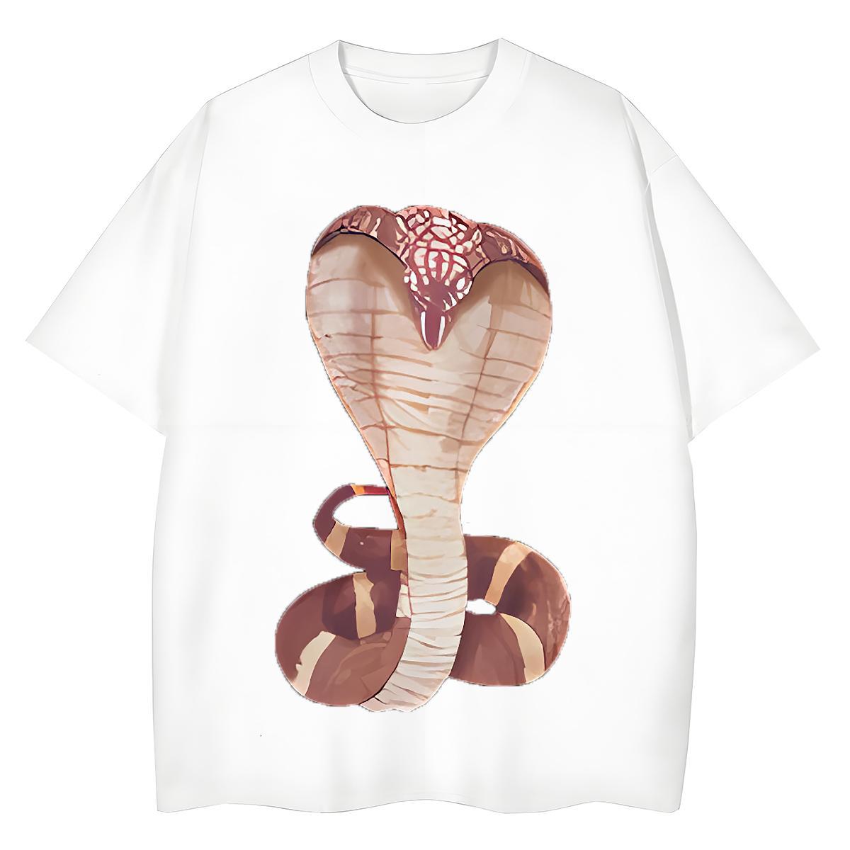 TOP Quality T-Shirts Crew Neck Breathable 230g Cotton Women Tees Cartoon Anime snake Sports Street Wear Comfortable Tops Shirt