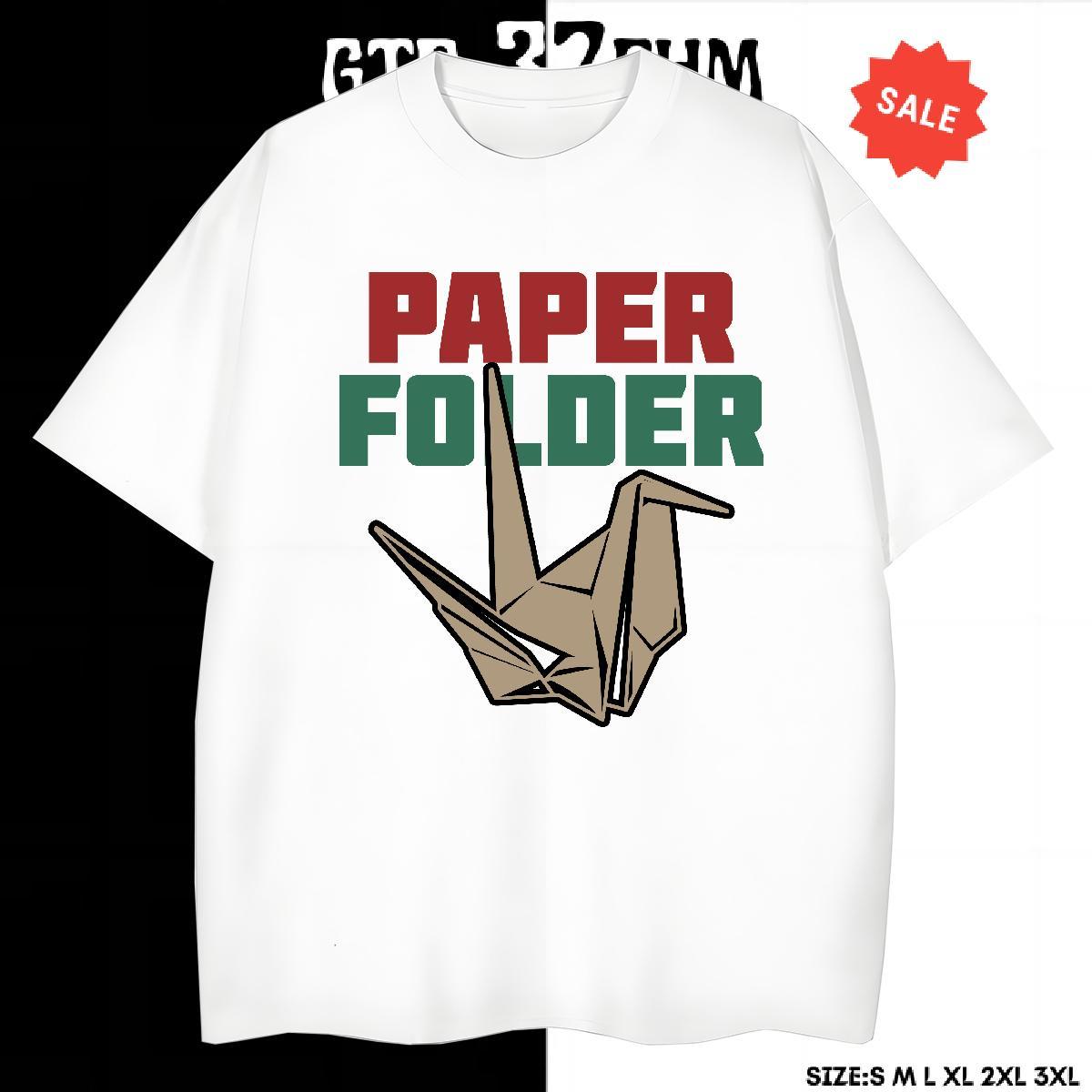 Popular Tshirt for Man Woman Casual Beach 230g Cotton Anime Print Crew Neck origami crane T-Shirts for Men Fashion Casual Clothes