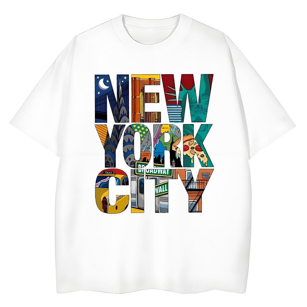 Soft Woman Tshirt 230g Cotton New York Casual Woman T Shirts O Neck Short Sleeves Custom Print Plus Size Clothes